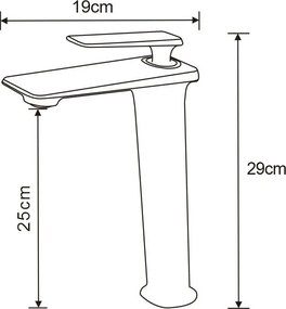 Mexen Purus, vysoká umývadlová batéria, chrómová, 745810-00