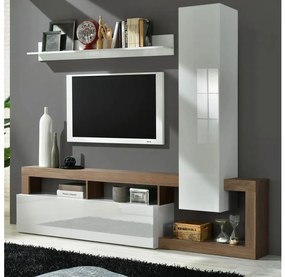 Obývacia stena LENOR biela/dub