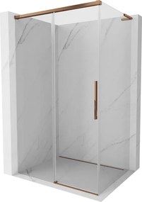 Mexen Rox, L posuvný sprchový kút 100 x 110 cm, 8mm číre sklo, ružové zlato profil, 8C2L-100-110-60-00