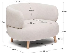 Béžové ženilkové kreslo Luisa – Kave Home