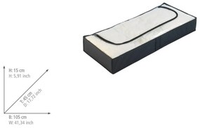 Čierny úložný box pod posteľ Wenko, 105 × 45 cm