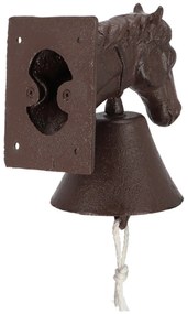 Záhradný zvonček Horse, 18,5x12 cm, liatina, hnedá
