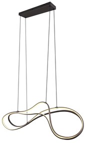 Čierne LED závesné svietidlo s kovovým tienidlom Nala – Trio Select