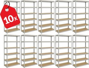 Akcia 10x Regál 240x90x50 cm pozinkovaný 6-policový, nosnosť 1050 kg