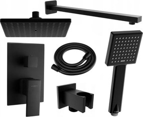 Mexen Uno DR45, podomietková sprchová zostava s dažďovou sprchou + Box, čierna, 71435DR45-70