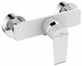 Laveo Largo, nástenná sprchová batéria 150mm, chrómová-biela, LAV-BAH_640D