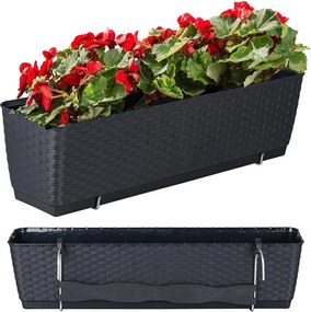 Plastový balkónový kvetináč DRL500PW 49,2 cm - antracit