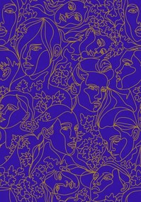 Ilustrácia Vector seamless pattern with people heads, Galina Kamenskaya, (26.7 x 40 cm)