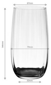 Poháre Tumbler 490 ml set 6 ks - Optima Line Glas Lunasol - 322688