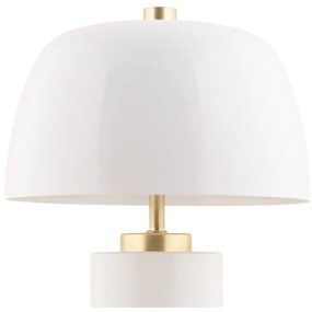 Biela LED stmievateľná stolová lampa s kovovým tienidlom (výška 30 cm) Freya – Leitmotiv