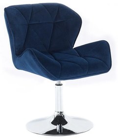 LuxuryForm DESIGN Stolička MILANO VELUR na striebornom tanieri - modrá