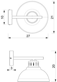 Nástenná lampa SVEN 1xE27/15W/230V šedá