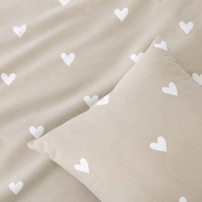 Goldea flanelová obliečka na vankúš - srdiečka na latte 40 x 40 cm