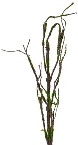 Dekorácia hnedá vetvička so zeleným machom - 28*5*130 cm