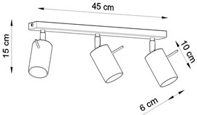 Stropné svietidlo v striebornej farbe Sollux Etna, dĺžka 45 cm