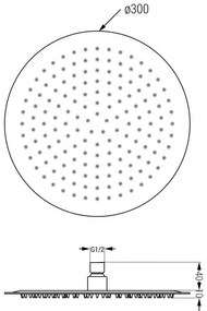 Mexen sprchová nerezová hlavica Round 30 cm, chróm, 79230-00