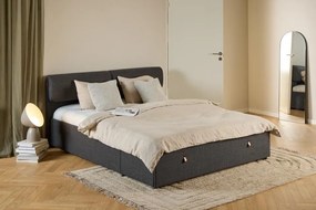 Čalúnená dvojlôžková posteľ Calvi 140x190 sivá