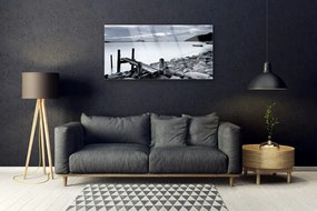 Obraz na skle Pláž kamene krajina 100x50 cm