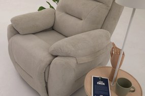 Polohovateľné kreslo Comforto M (krémová). Akcia -18%. Vlastná spoľahlivá doprava až k Vám domov. 1145374