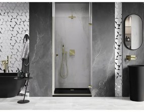 Mexen, Mexen Lunar-B Otočné pravé sprchové dvere 60 cm, transparentné, zlaté - 832-060-000-50-00-P