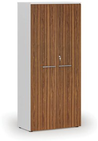 Kancelárska skriňa s dverami PRIMO WHITE, 1781 x 800 x 420 mm, biela/orech