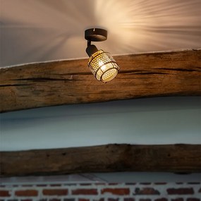 Dizajnové stropné svietidlo čierne so zlatom - Noud