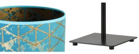 Stolná lampa Werona 4, 1x modré textilné tienidlo so vzorom, (výber zo 4 farieb konštrukcie), g