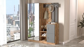 Predsieňová stena Houseland Visor borovica Atlantic/antracitovo sivá