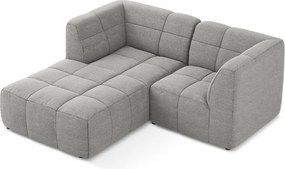 Sivá rohová pohovka z textílie buklé (ľavý roh/s leňoškou) Aloha – Makamii