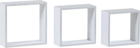Set troch nástenných políc biele P-008 WT2 (3 ks)