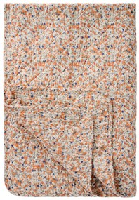 Ib Laursen Prešívaný prehoz Orange/Blue Flowers 130 × 180 cm