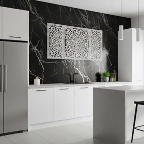 Drevená nástenná dekorácia trojdielna mandala do interiéru | SENTOP HDF0514-B