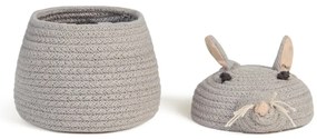 Sivý látkový detský kôš na hračky ø 15x15 cm Mini Renata the Rat – Lorena Canals