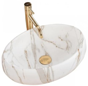REA-U8568 - Umývadlo na dosku LINDA 34x48,5 cm keramika/mramorový dekor