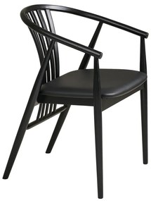 Čierna jedálenská stolička s podrúčkami z bukového dreva Agustin – House Nordic