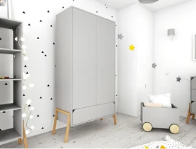 PROXIMA.store - Šatníkova dvojdverová skriňa LOTTA - sivá