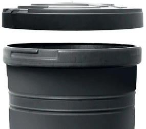 Sud na dažďovú vodu, priemer 64,8 cm, 210 l, čierna