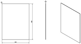 Sapho, PLAIN zrkadlo 60x90cm , zaoblené rohy, bez uchytenia, 1501-28