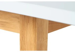 Rozkladací jedálenský stôl FRISK 160 cm - biela/dub
