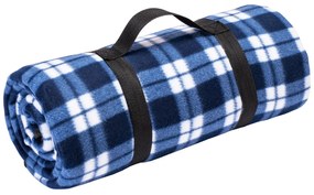 Pikniková deka károvaná modrá