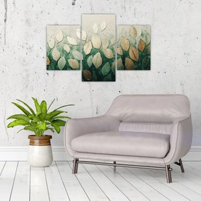 Obraz - Zlato-zelené listy (90x60 cm)