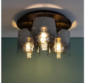 Brilliant - Stropné svietidlo BETH 3xE27/60W/230V priemer 37 cm čierna/dymová