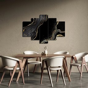 Obraz - Čierno-zlatý mramor (150x105 cm)
