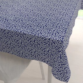 Biante Bavlnený obdĺžnikový obrus Sandra SA-257 Ornamenty na tmavo modrom 120x160 cm