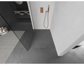Mexen Kioto L, sprchová zástena Walk-In 90 x 200 cm, 8mm číre sklo, medený matný profil, 800-090-103-65-00