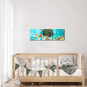 Obraz podmorského sveta (s hodinami) (90x30 cm)