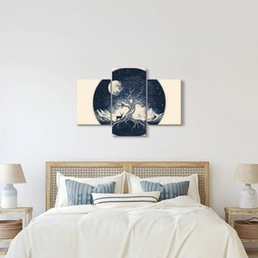 Obraz – Magický strom s jeleňom I. (90x60 cm)