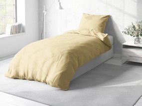 Biante Bavlnené jednofarebné posteľné obliečky Torino TON-004 Pastelovo žlté Dvojlôžko francúzske 240x200 a 2ks 70x90 cm