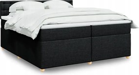 vidaXL Boxspring posteľ s matracom čierna 200x200 cm látka