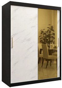 Skriňa Platinum T2 150 čierna marmur/biely